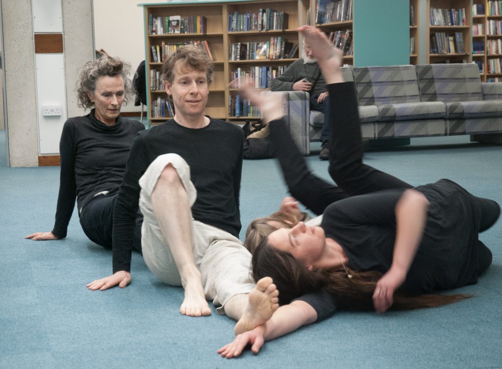 Library Dance, 19 December 2017 at Oxfordshire Central Library, Westgate Centre, Oxford with dancers: Lizzy Spight, Naomi Morris Lizie Giraudeau and Andrew Wood. Photo: Karl Wallendszus