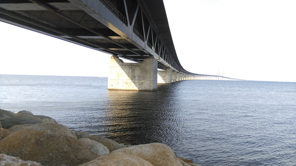 The Öresund Bridge is a combined railway and motorway bridge across the Øresund strait between Denmark and Sweden.